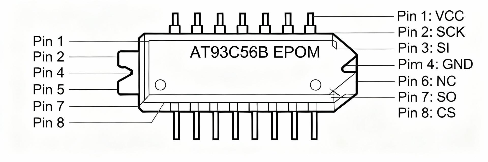 AT93C56B EEPROMの技術図面